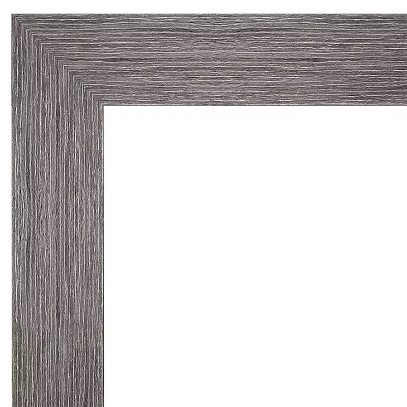 24" x 30" Non-Beveled Pinstripe Plank Gray Bathroom Wall Mirror - : Modern Rectangle, Wall Mount