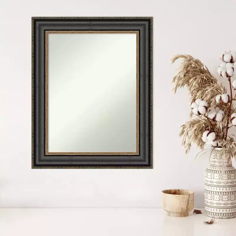 Miroir mural Thomas en bronze noir de 24 po x 30 po non biseauté