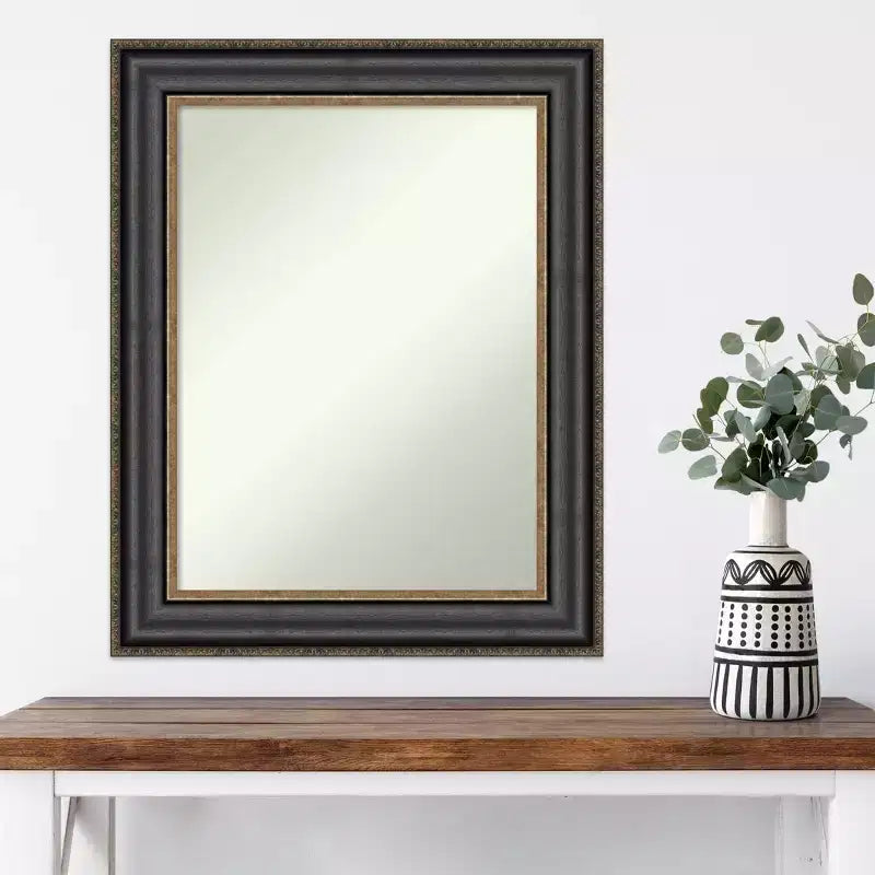 Miroir mural Thomas en bronze noir de 24 po x 30 po non biseauté