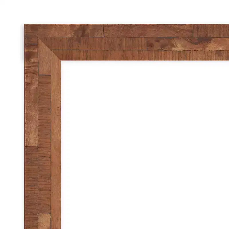 Miroir mural en bois de noyer clair Fresco, 21 po x 27 po, sans biseau - : Design moderne, quincaillerie de montage incluse