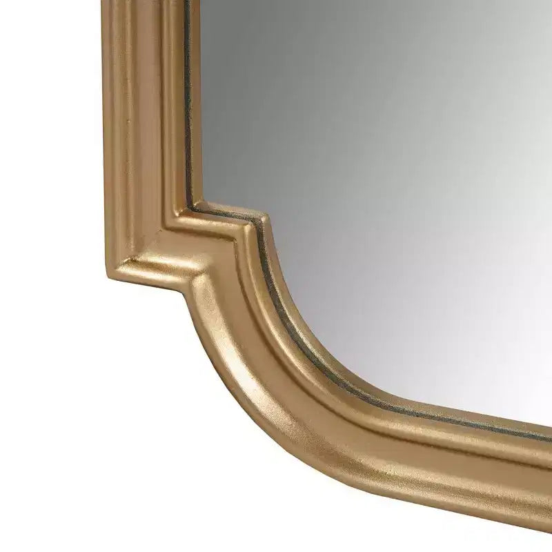 Adelaide Miroir Mural Festonné en Bois Doré - : Style Glamour Luxe, Cadre MDF, Aucun Assemblage Requis