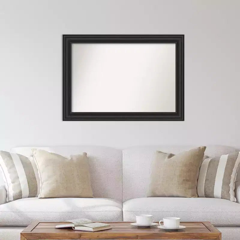 42" x 30" Non-Beveled Shipwreck Black Wall Mirror