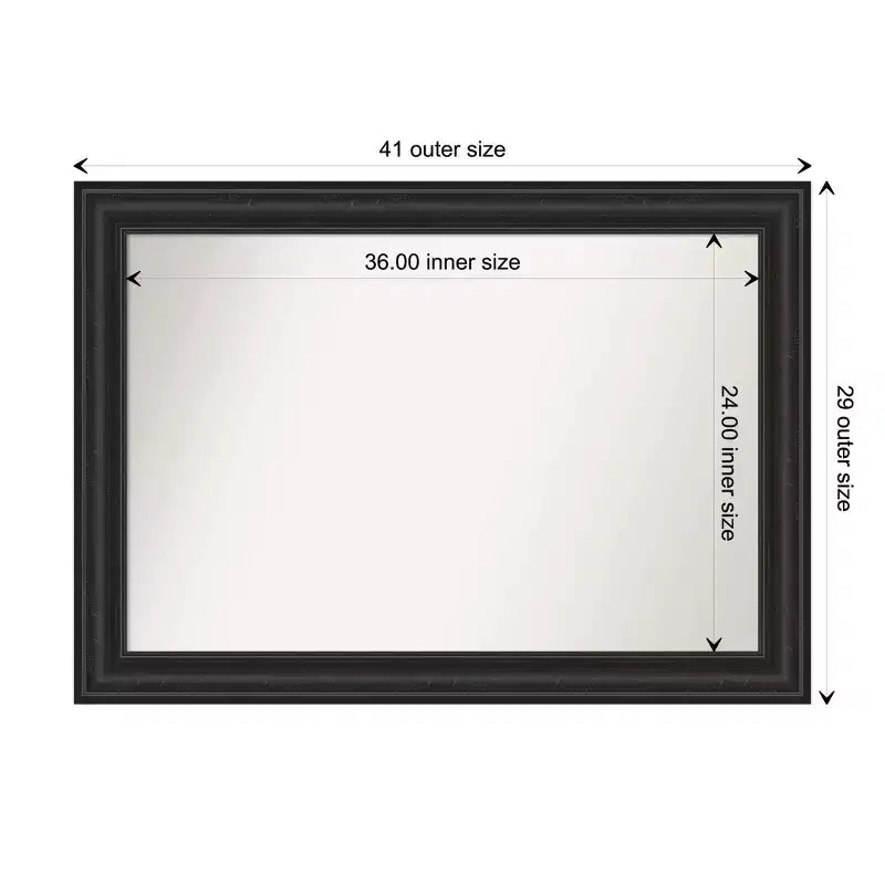 Miroir mural noir naufrage 42" x 30" non biseauté
