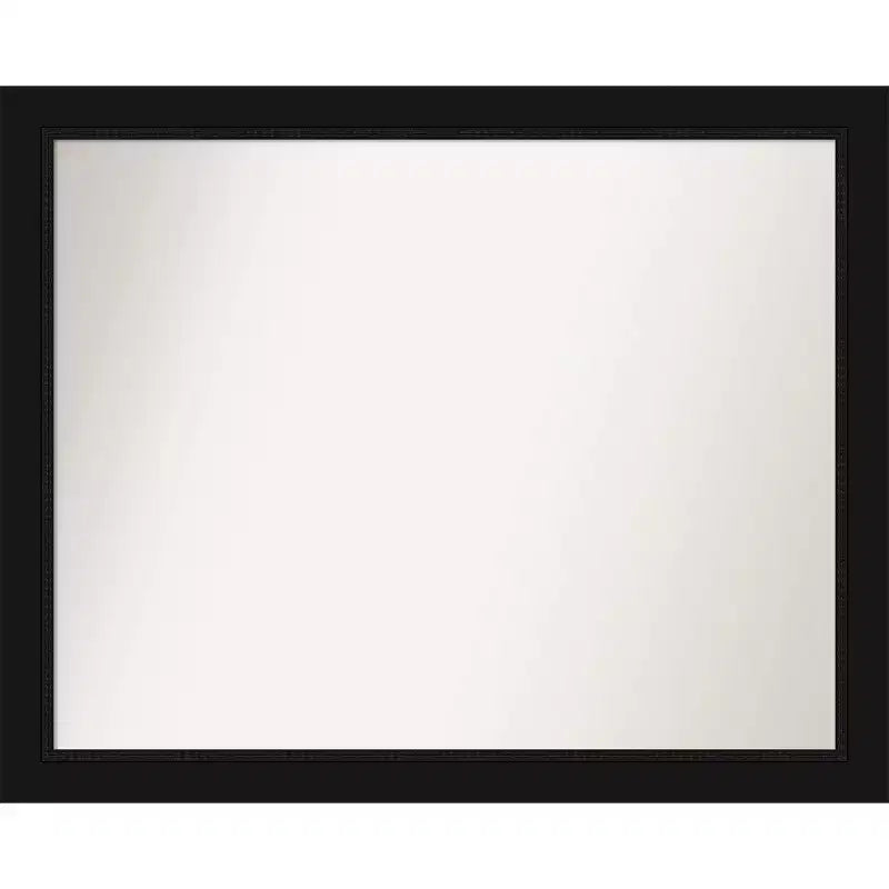 31" x 25" Non-Beveled Avon Black Wall Mirror - Amanti Art: Modern Style, Polystyrene Frame, Includes Mount Hardware
