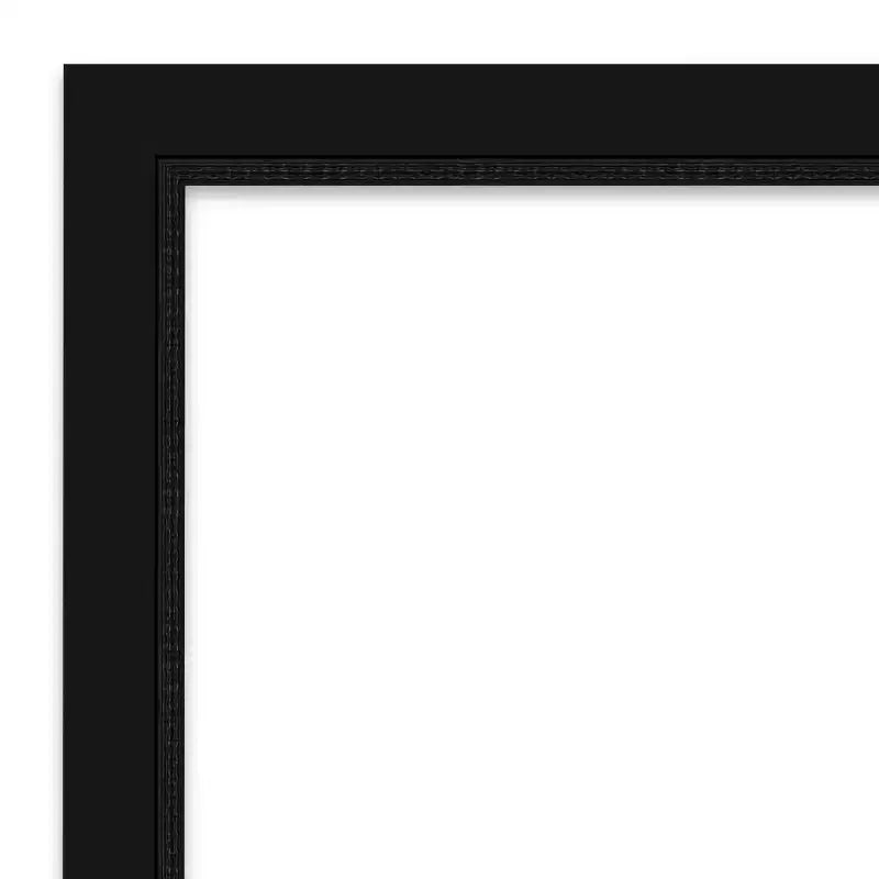 Miroir mural noir 31" x 25" non biseauté - : Style moderne, cadre en polystyrène, matériel de montage inclus