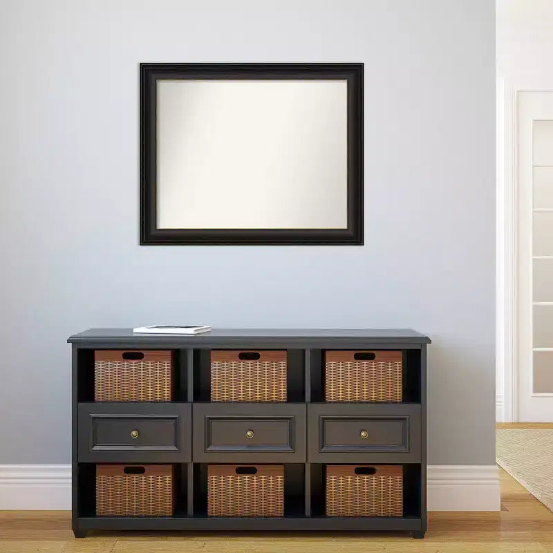 Miroir mural trio non biseauté 33" x 27" en bronze huilé - : Rectangle moderne, Quincaillerie de fixation incluse