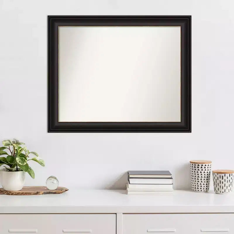 Miroir mural trio non biseauté 33" x 27" en bronze huilé - : Rectangle moderne, Quincaillerie de fixation incluse
