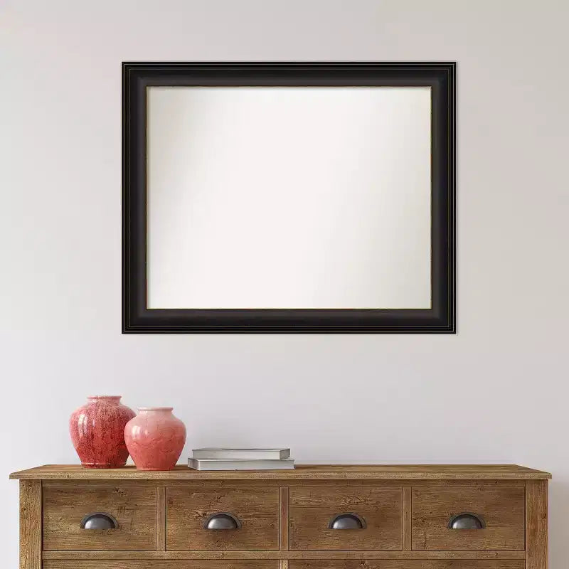 Miroir mural trio non biseauté 33" x 27" en bronze huilé - : Rectangle moderne, Quincaillerie de fixation incluse