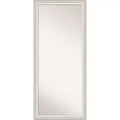 29" x 65" Non-Beveled Trio White Wash Silver Full Length Floor Leaner Mirror - Amanti Art