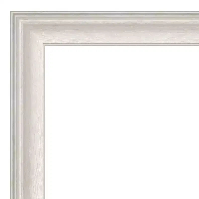 Miroir pleine longueur à poser au sol, cadre trio blanc lavé argenté, non biseauté, 29 po x 65 po