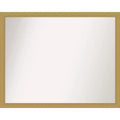 30" x 24" Non-Beveled Grace Narrow Bathroom Wall Mirror Brushed Gold - Amanti Art: Rectangle, Wall Mount, Modern Style
