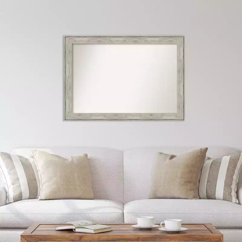 Miroir mural métallisé craquelé non biseauté de 41 po x 29 po - : Rectangulaire moderne, quincaillerie de montage incluse