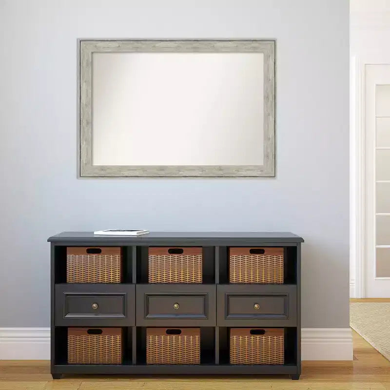 Miroir mural métallisé craquelé non biseauté de 41 po x 29 po - : Rectangulaire moderne, quincaillerie de montage incluse