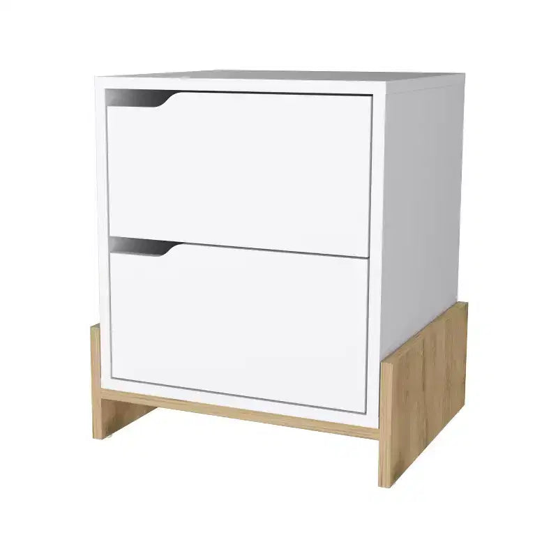 Table de chevet élégante et fonctionnelle à 2 tiroirs pour chambre à coucher ou salon