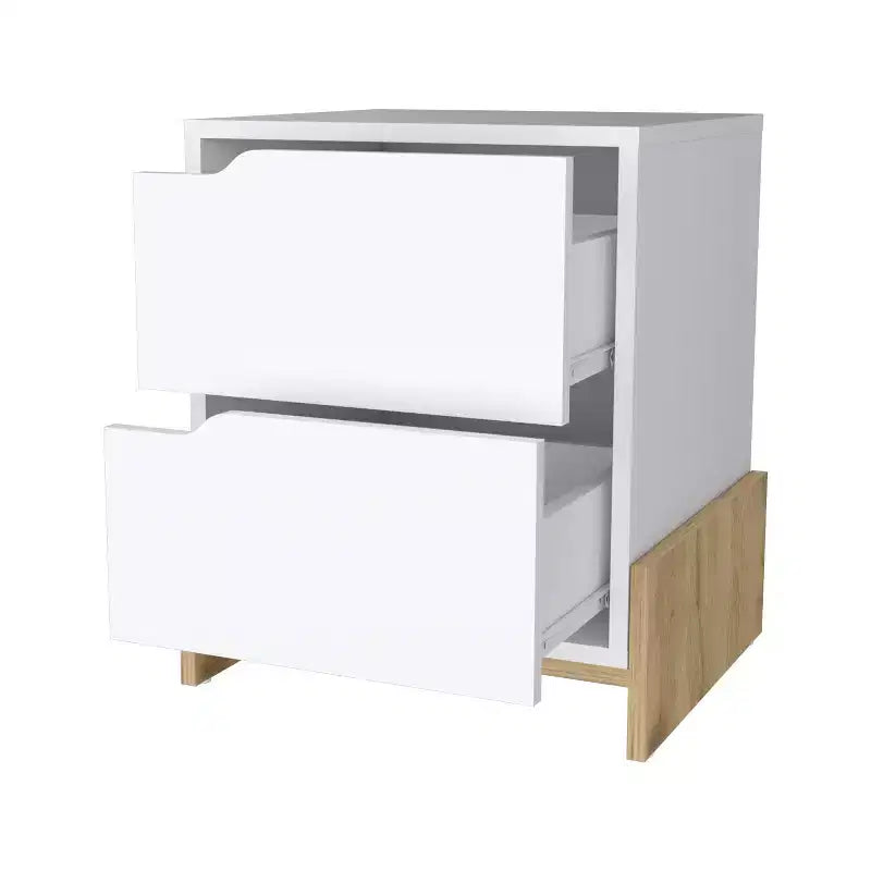 Stylish Functional 2 Drawer Nightstand for Bedroom Living Room