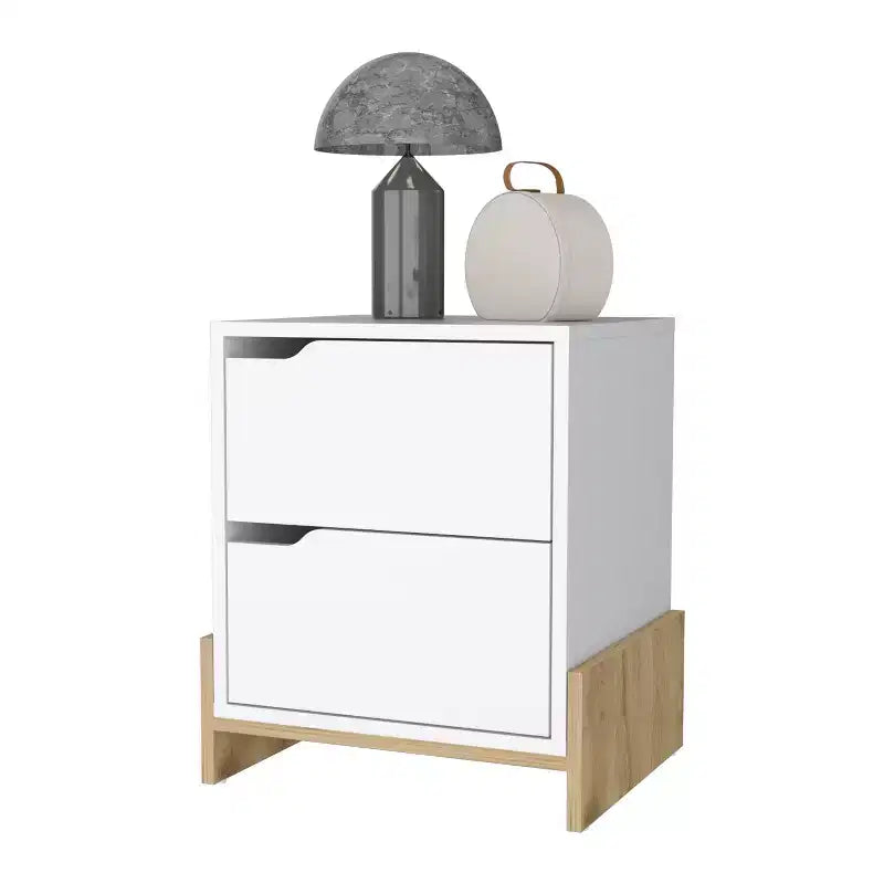 Table de chevet élégante et fonctionnelle à 2 tiroirs pour chambre à coucher ou salon