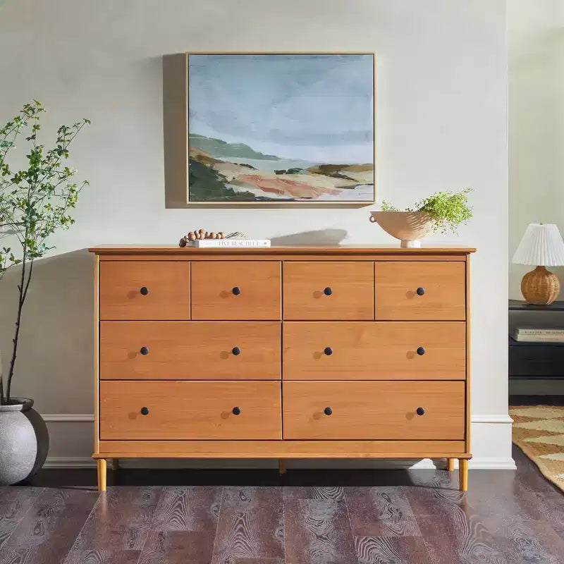 Classic Mid-Century Modern Horizontal 6 Drawer Dresser