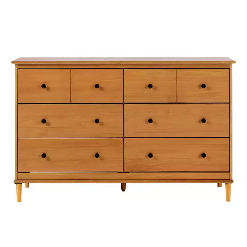 Commode classique horizontale à 6 tiroirs, style moderne du milieu du siècle