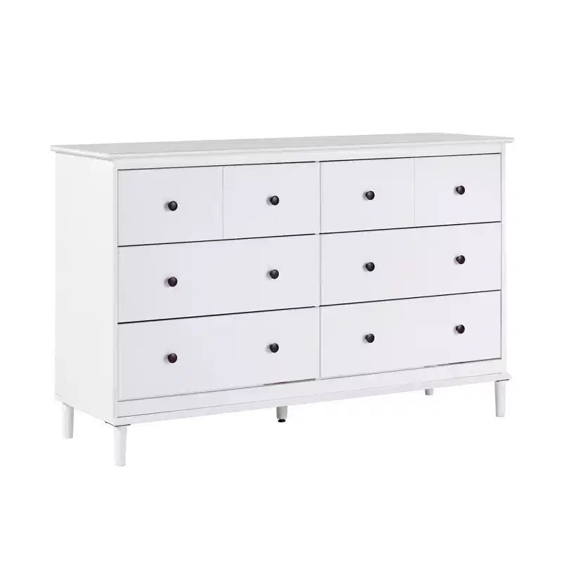 Classic Mid-Century Modern Horizontal 6 Drawer Dresser