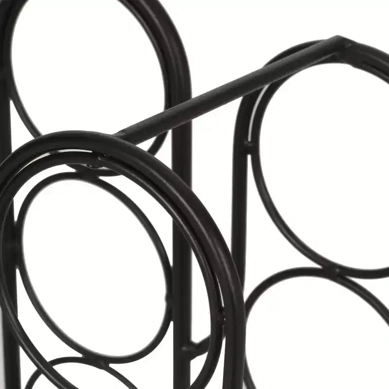 Casier à vin de comptoir moderne, métal noir, 59 x 37,5 x 20,3 cm, autoportant, capacité 12 bouteilles, rangement de bar contemporain