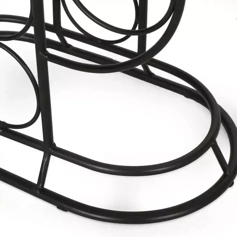 Casier à vin de comptoir moderne, métal noir, 59 x 37,5 x 20,3 cm, autoportant, capacité 12 bouteilles, rangement de bar contemporain