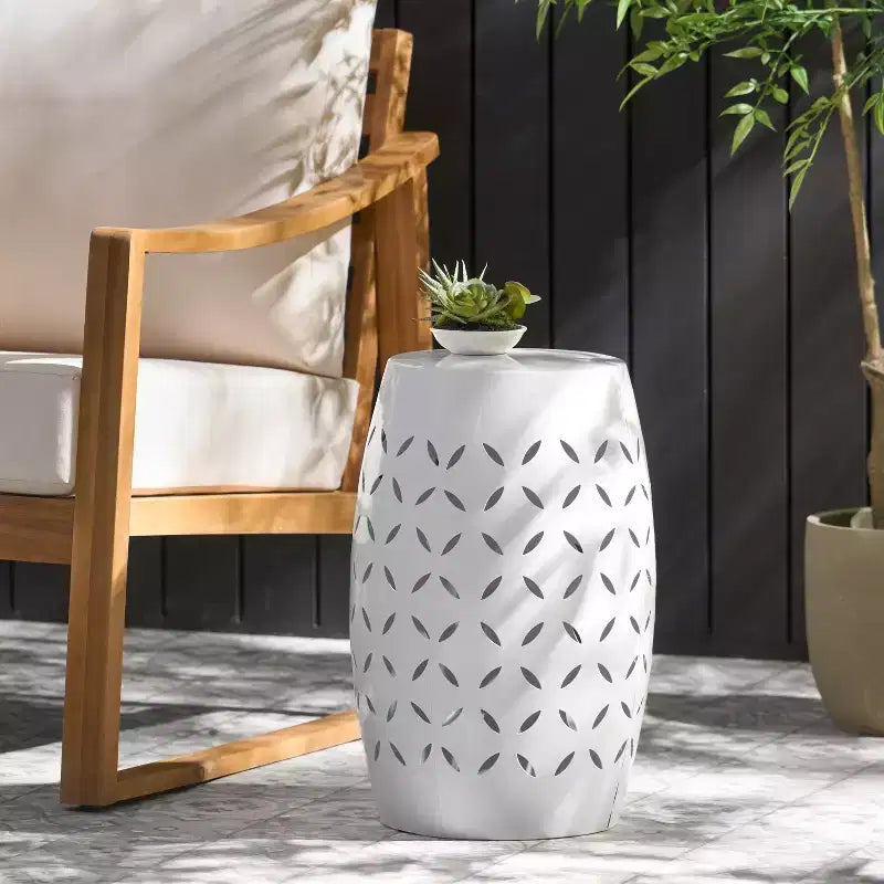 Table d'appoint LILAC 12 Accent, table d'appoint cylindrique pour salon, salle familiale ou entrée, style industriel