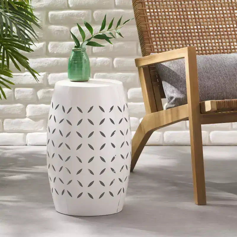 Table d'appoint LILAC 12 Accent, table d'appoint cylindrique pour salon, salle familiale ou entrée, style industriel