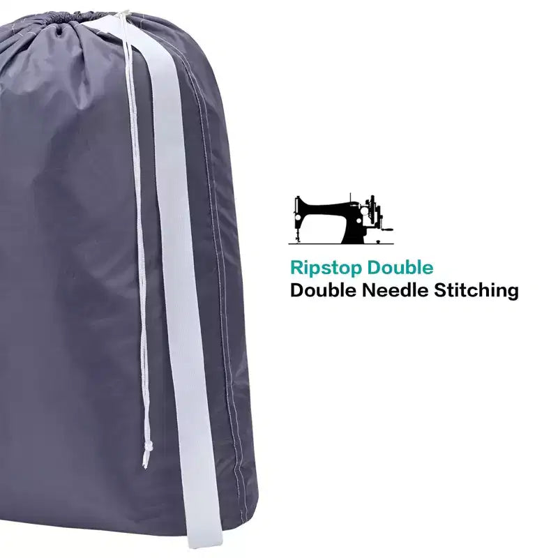 XL Nylon Laundry Bag with Strap, Large Dirty Garments Organizer