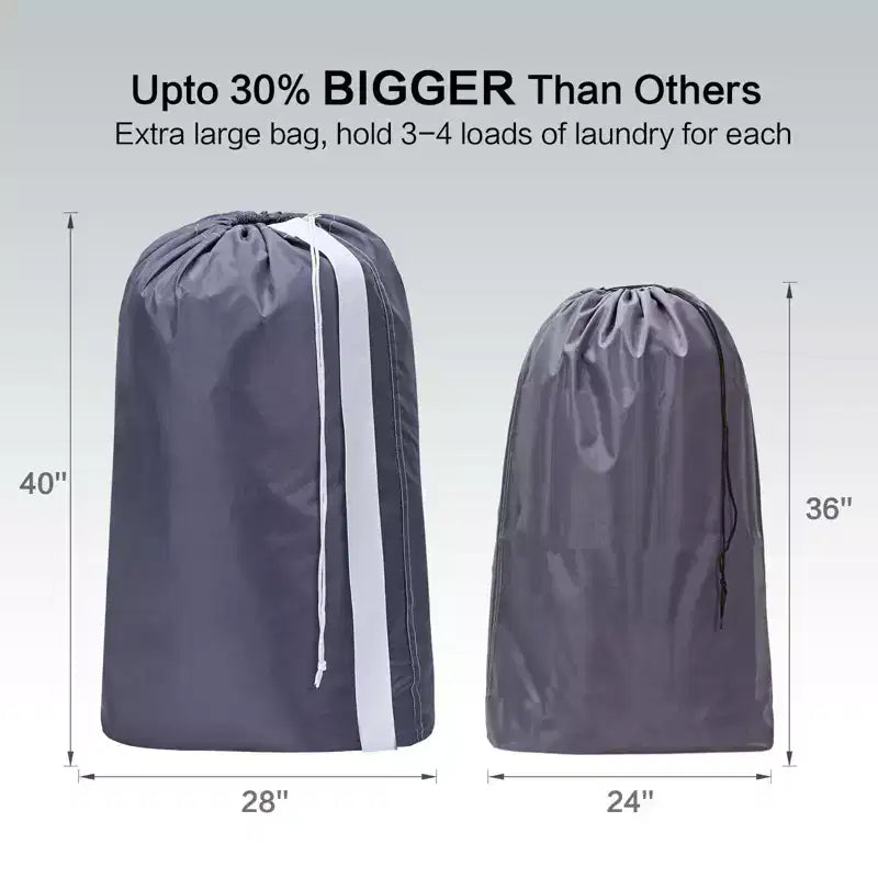 Grand sac à linge en nylon avec sangle, grand organiseur de vêtements sales