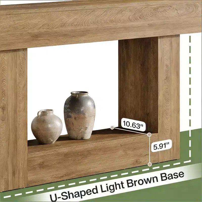2-Tier Rustic Farmhouse End Table with U-Shaped Base Side Table for Living Room