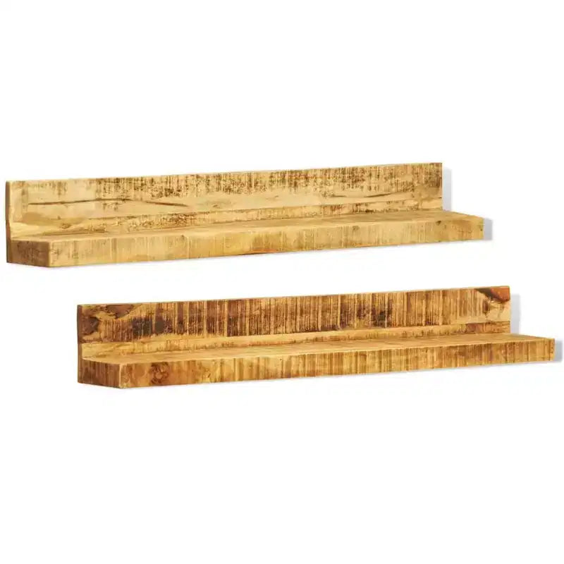 Étagère en bois de manguier massif naturel 110 cm Fixation murale