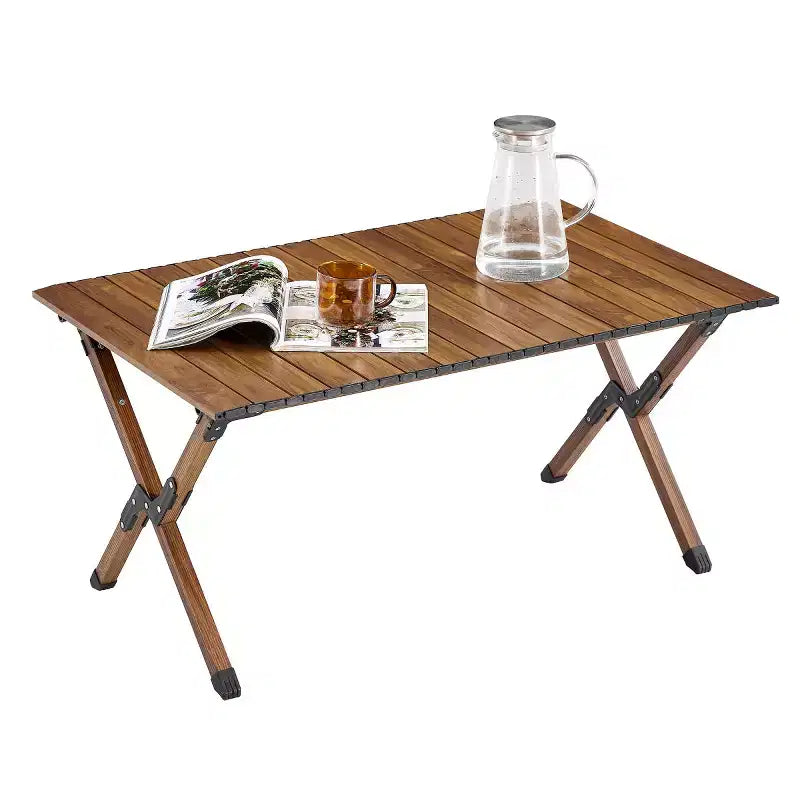 Table de camping pliante portable, table roulante légère en aluminium pour pique-nique en plein air, barbecue et jardin