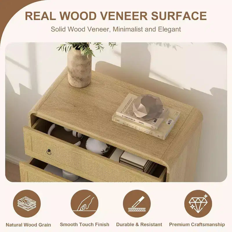 Commode 5 tiroirs pour chambre à coucher, commode en bois de 112 cm de hauteur, meuble de rangement moderne pour vêtements, commode étroite pour chambre à coucher