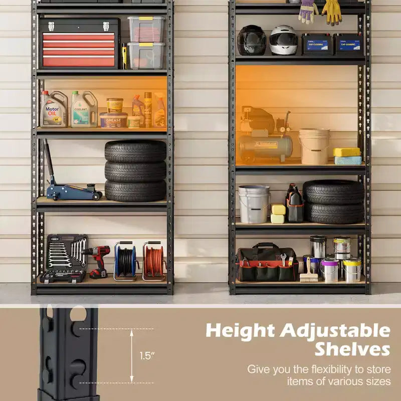 4PCS 5-Tier Garage Shelving Unit 2200 LBS Heavy Duty Metal Storage Shelves