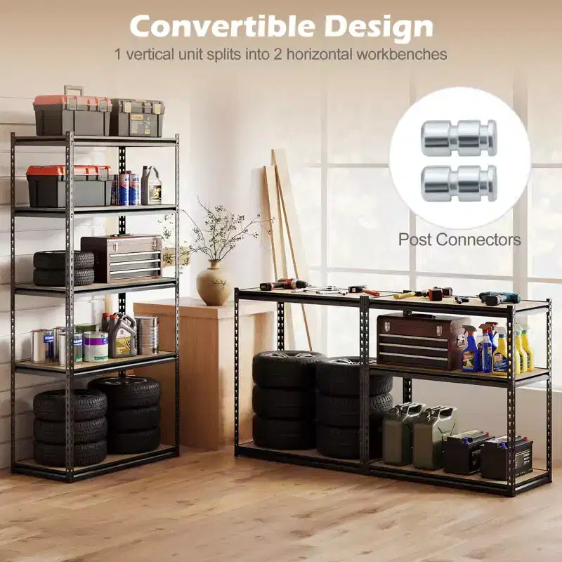 4PCS 5-Tier Garage Shelving Unit 2200 LBS Heavy Duty Metal Storage Shelves
