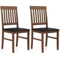 Heynemo Wooden Dining Chairs Set of 2, Modern Dining Chairs with Rubberwood Legs, 350LBS Capacity, Leather Side Seat for Kitchen, Set of 1, Brown