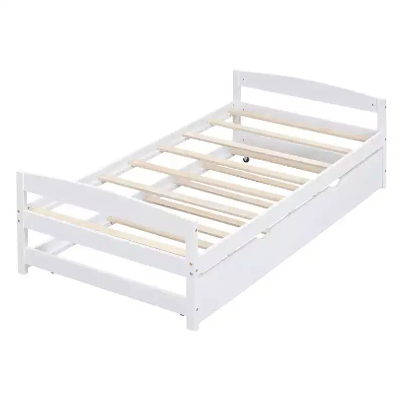 Lit plateforme en bois double avec lit gigogne double, assemblage facile
