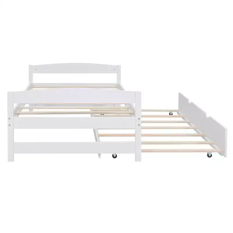 Lit plateforme en bois double avec lit gigogne double, assemblage facile