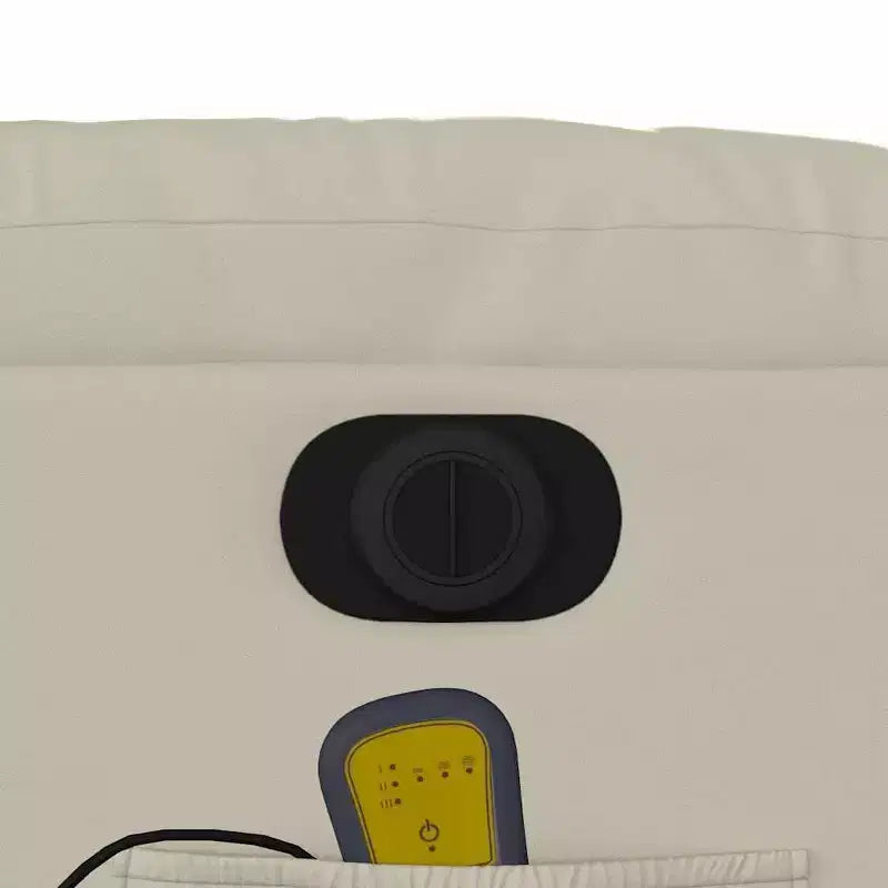 Fauteuil de massage inclinable avec fonction releveur en similicuir crème