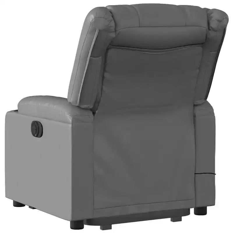 Fauteuil de massage inclinable avec fonction releveur en similicuir crème