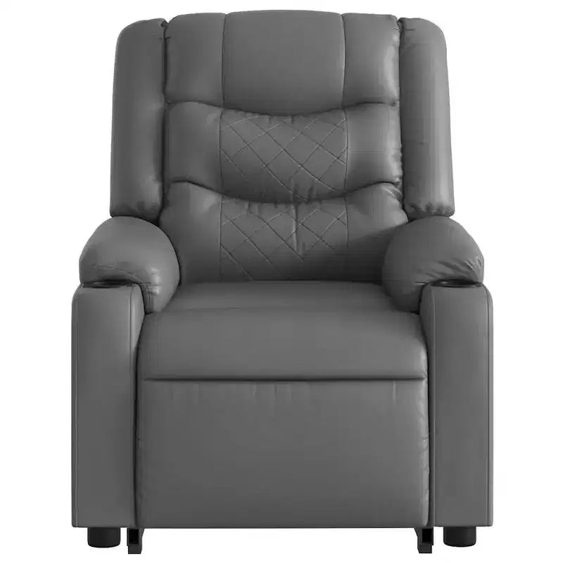 Fauteuil de massage inclinable avec fonction releveur en similicuir crème