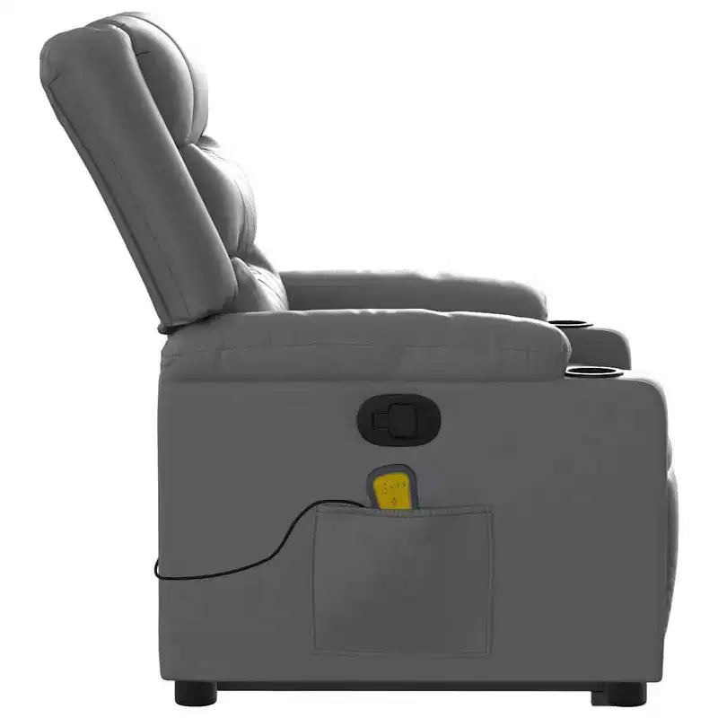 Fauteuil de massage inclinable avec fonction releveur en similicuir crème