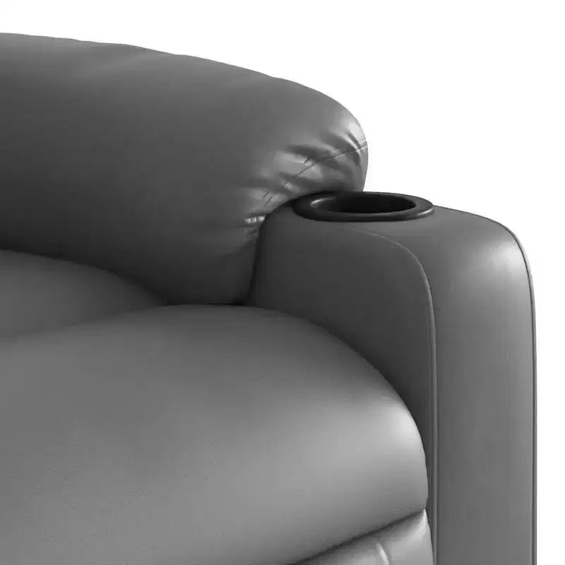 Fauteuil de massage inclinable avec fonction releveur en similicuir crème