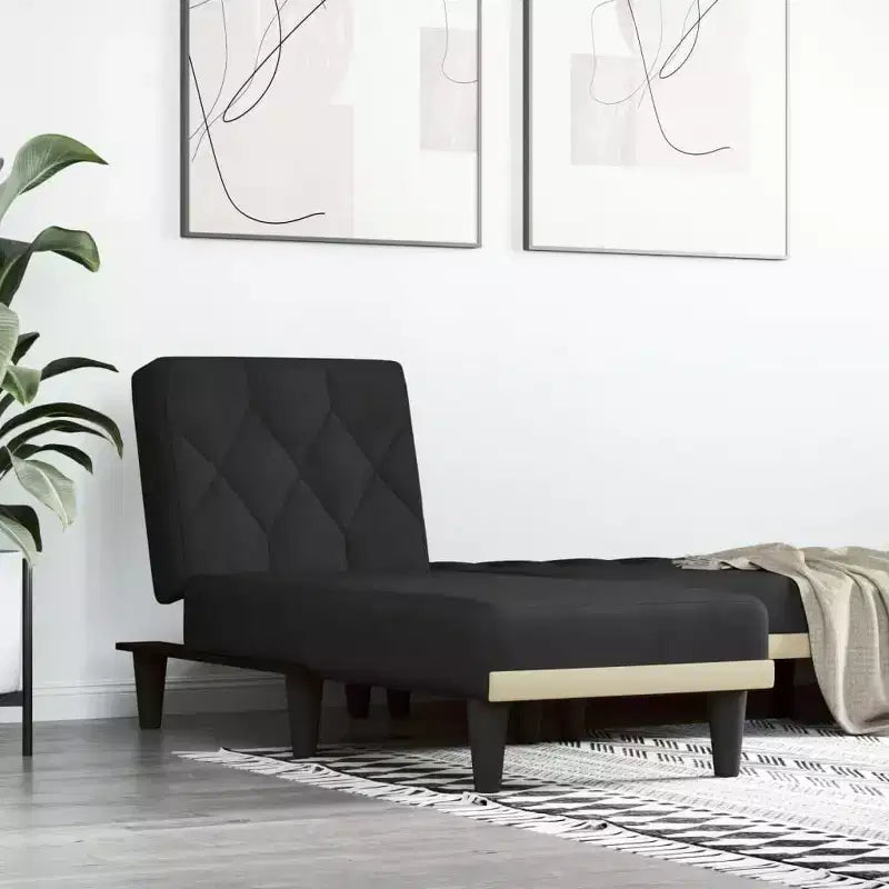 Chaise Longue Black Velvet (100% polyester), plywood