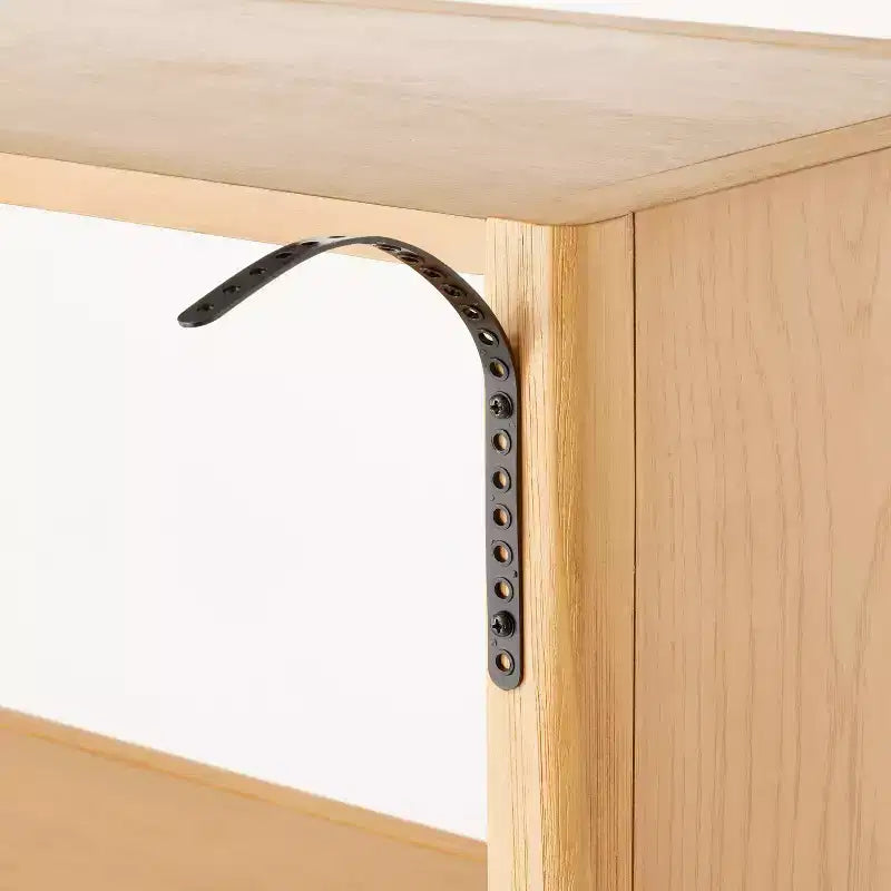 Bookcase with Drawers - ™ designed with : Wood Veneer Tall Cabinet, 3 Shelves