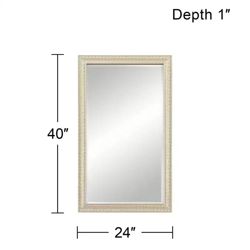 Rectangular Vanity Decorative Wall Mirror Modern Champagne Gold Wood Frame 24 Wide Bathroom Bedroom Living Home