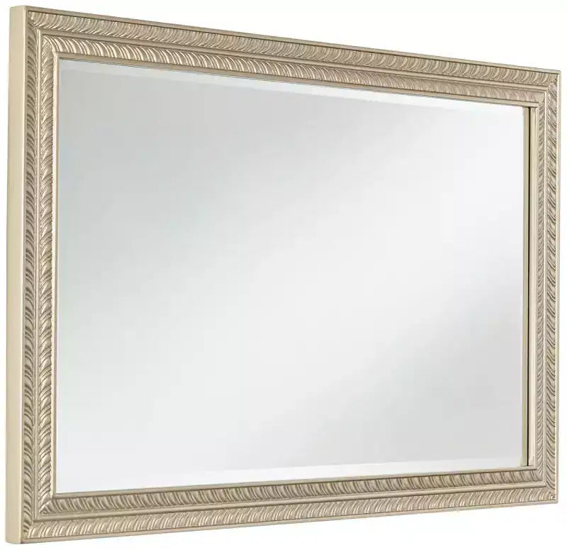 Miroir mural décoratif rectangulaire, cadre en bois doré champagne moderne 24 po, pour salle de bain, chambre à coucher, salon