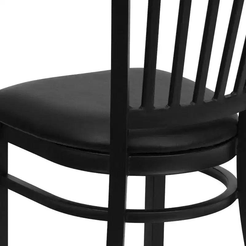 Chaise de restaurant en métal à dossier vertical, lot de 2