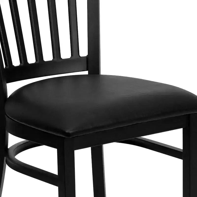 Chaise de restaurant en métal à dossier vertical, lot de 2