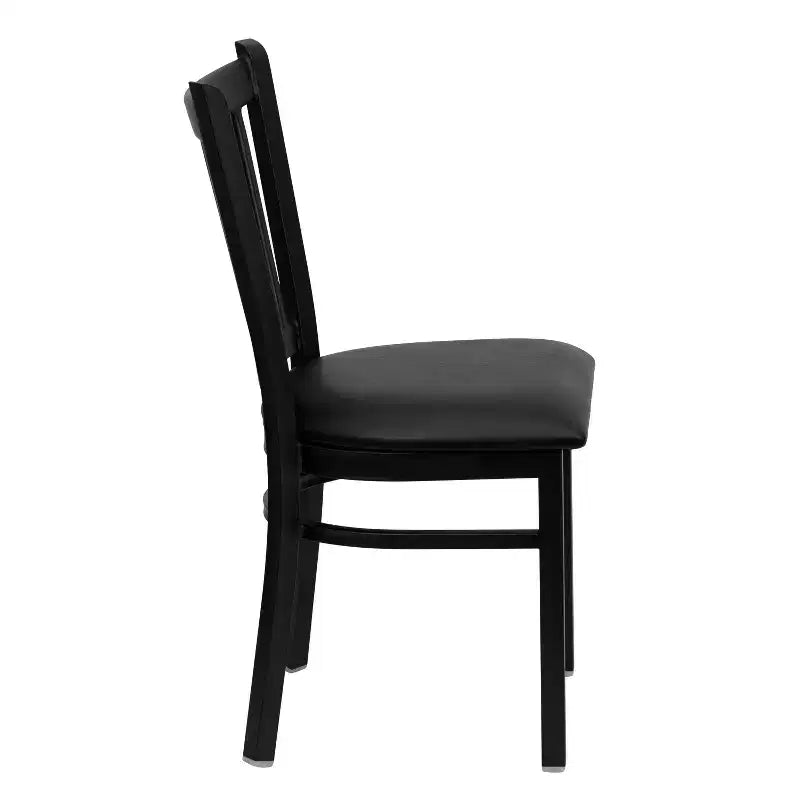 Chaise de restaurant en métal à dossier vertical, lot de 2